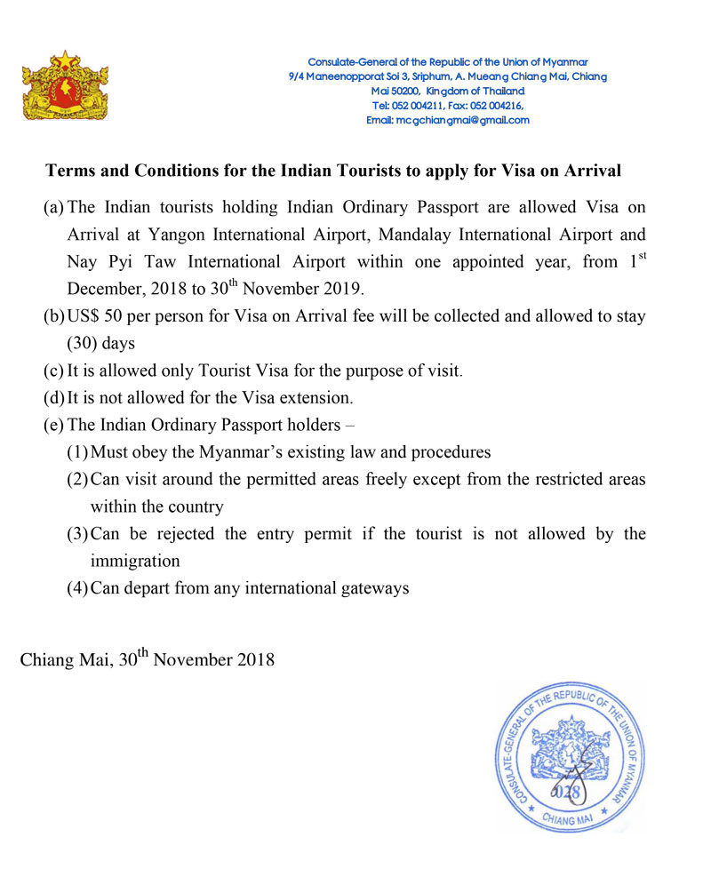 voa tourist for indians